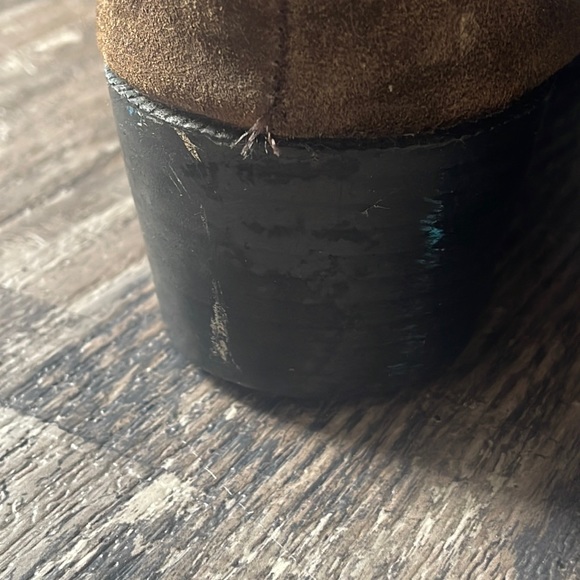 Size 8. Chocolate suede pull on boots. Super cute - Picture 2 of 7